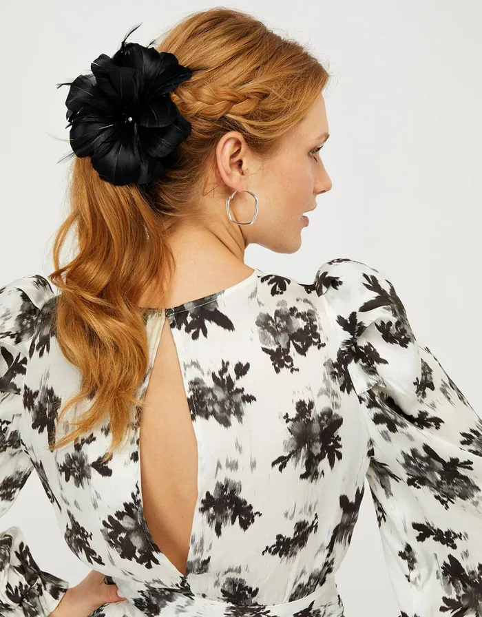 Accessorize Abigail Flower Hair Clip Black Black Women Hats