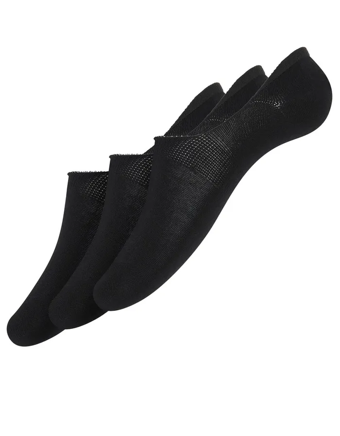 Accessorize Basic Bamboo Footsie Sock Set Black Women Socks and Tights