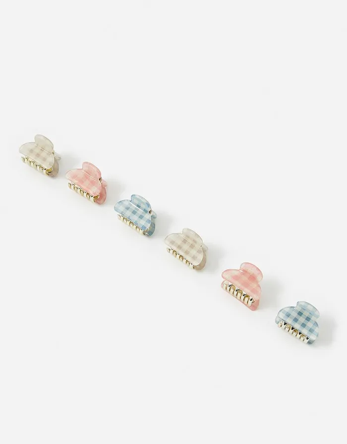 Accessorize Gingham Claw Clip Multipack Women Hair Accessories