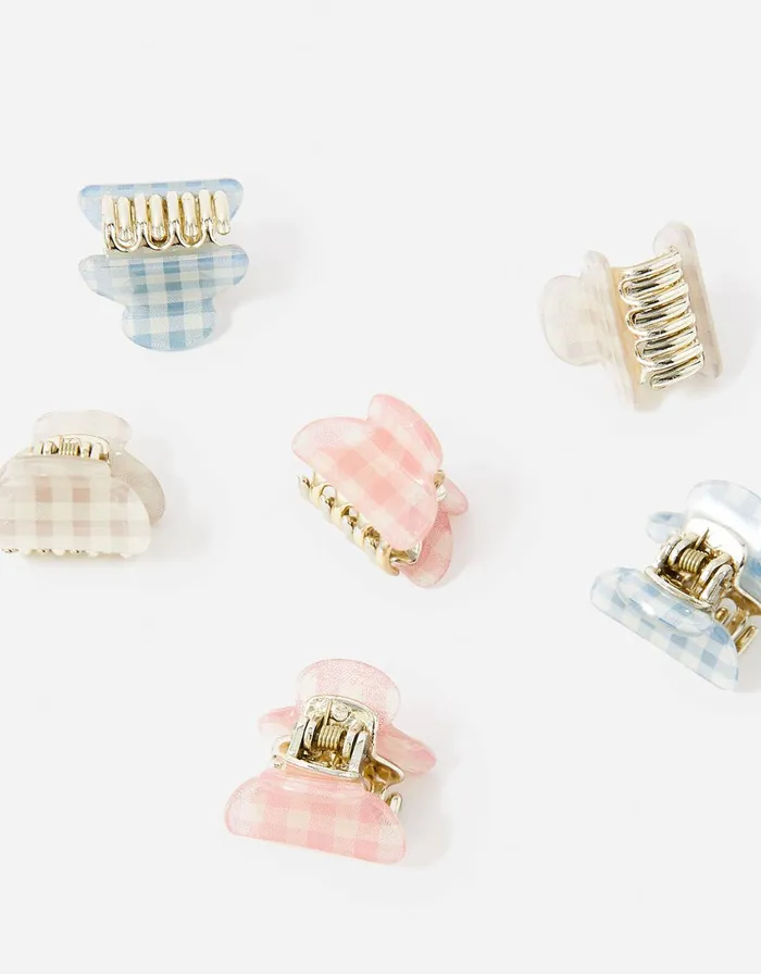 Accessorize Gingham Claw Clip Multipack Women Hair Accessories