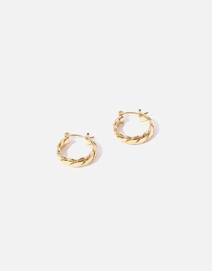 Accessorize GoldPlated Heirloom Chunky Twist Hoops Women Earrings