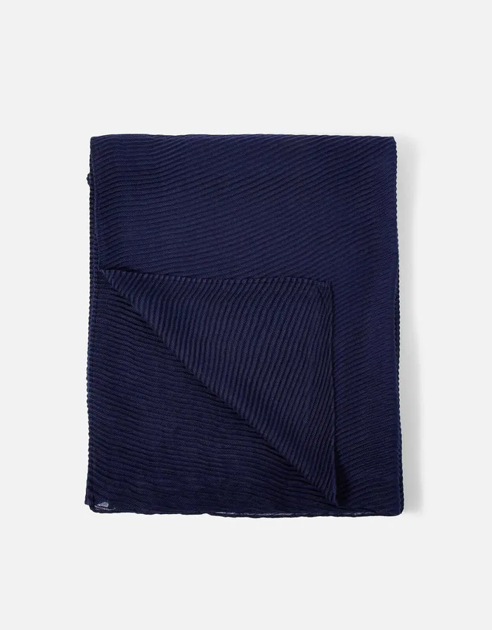Accessorize Lightweight Pleat Scarf Blue Navy Women Scarves