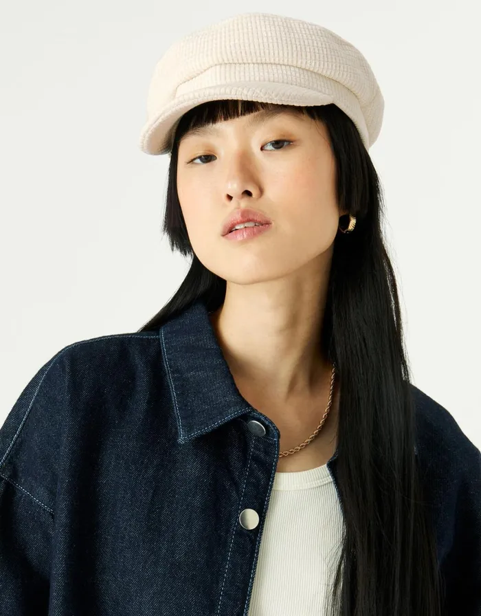 Accessorize Lucie Cord Baker Boy Hat Natural Natural Women Hats