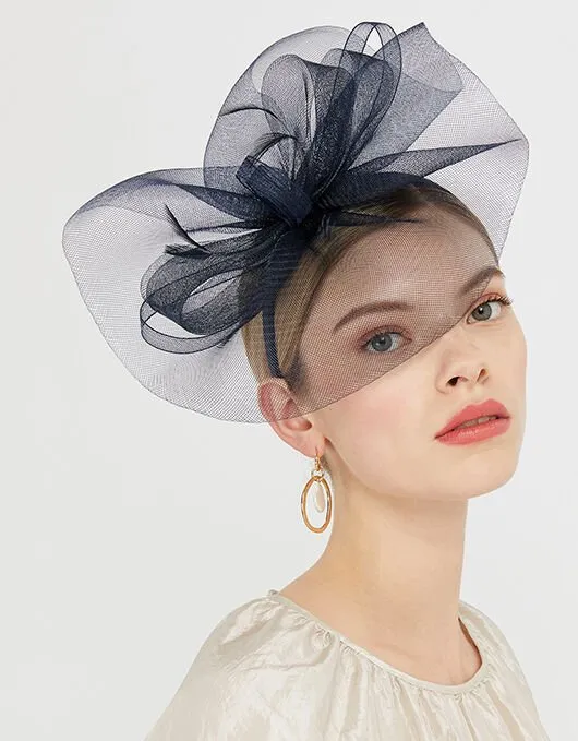 Accessorize Mia Oversized Bow Fascinator Blue Navy Women Hats