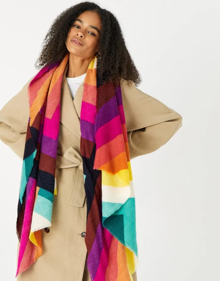 Accessorize Rainbow Chevron Blanket Scarf Women Scarves