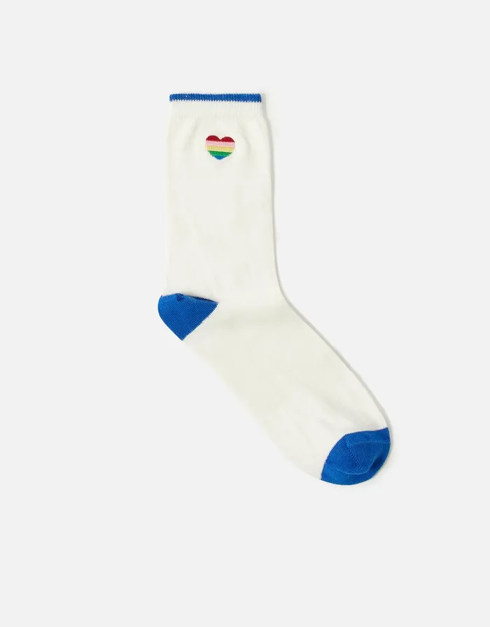 Accessorize Rainbow Heart Embroidered Socks Women Socks and Tights