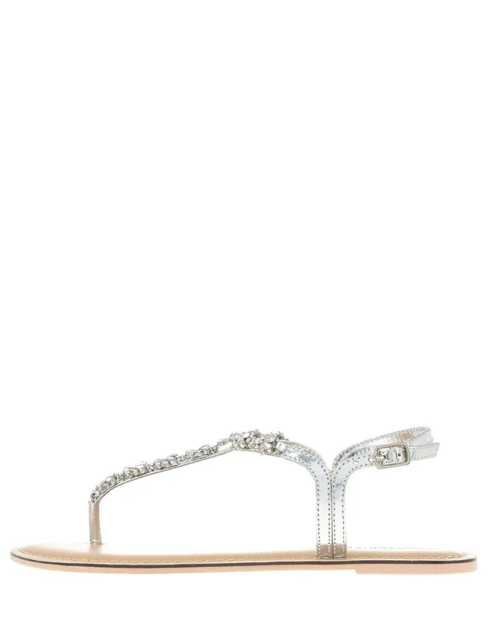 Accessorize Reno Silver Embellished Sandals Silver Silver Women Sandals and Flip Flops