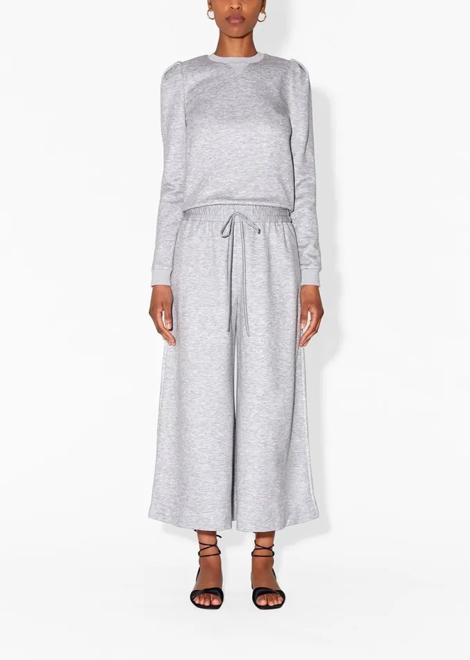 Adam Lippes Pants WideLeg Culotte In Luxe Jersey Heather Grey 8211 Women
