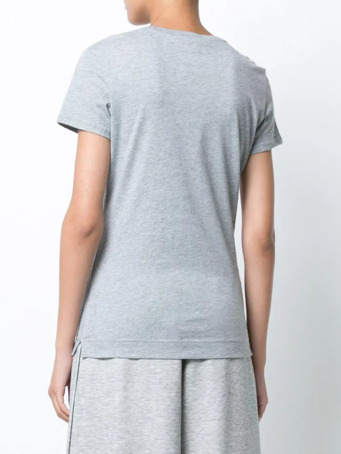 Adam Lippes Pima Cotton TShirts Short Sleeve VNeck TShirt In Pima Cotton Heather Grey 8211 Women