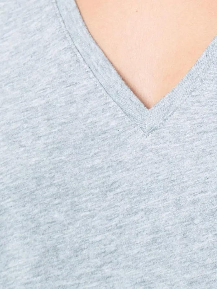 Adam Lippes Pima Cotton TShirts Short Sleeve VNeck TShirt In Pima Cotton Heather Grey 8211 Women