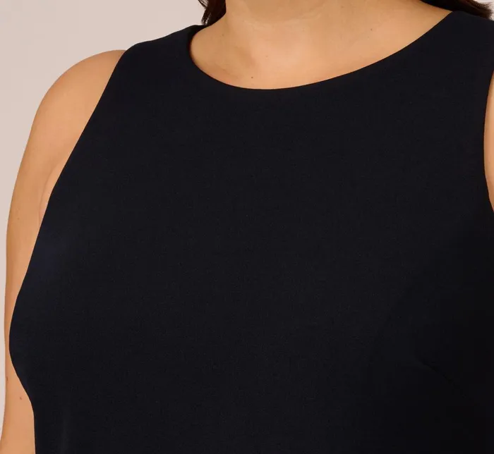 Adrianna Papell Formal Dresses Plus Size Sleeveless Asymmetrical Jumpsuit In Midnight 8211 Women