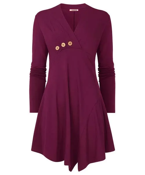Apparel Button Detail Jersey Tunic Top Berry Tops Tunics and Blouses Joebrowns Apparel Button Detail Jersey Tunic Top Berry Tops Tunics and Blouses Joebrowns