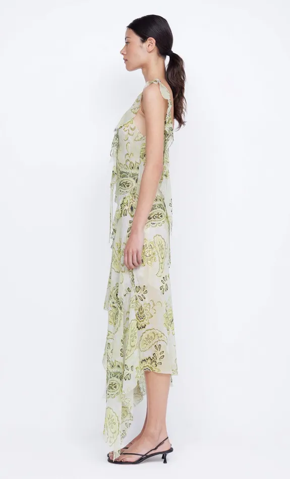 Bec Bridge Midi Dresses Women LYLOU FRILL DRESS 8211 LEMON PAISLEY