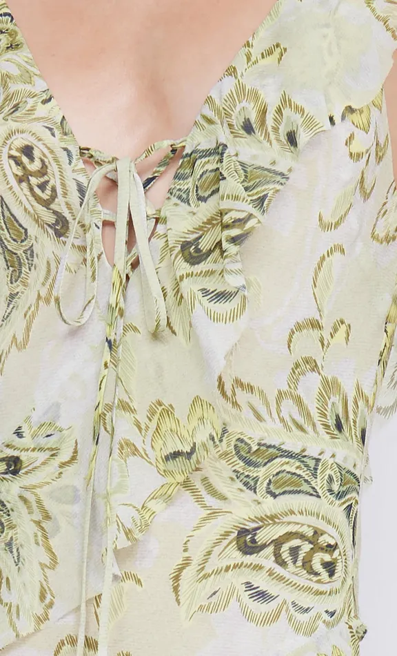 Bec Bridge Midi Dresses Women LYLOU FRILL DRESS 8211 LEMON PAISLEY
