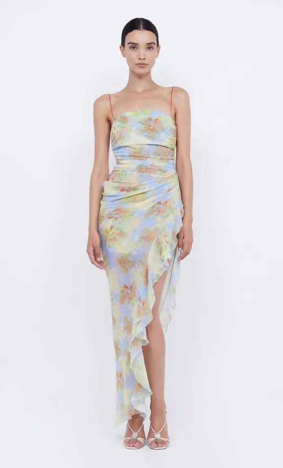 Bec Bridge Wedding Guest Women ZEPHY ASYM DRESS 8211 BLUE BLOSSOM