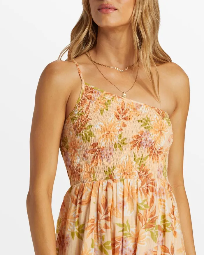 Billabong Dresses Warmer Days One Shoulder Maxi Dress Peach Whip 8211 Women