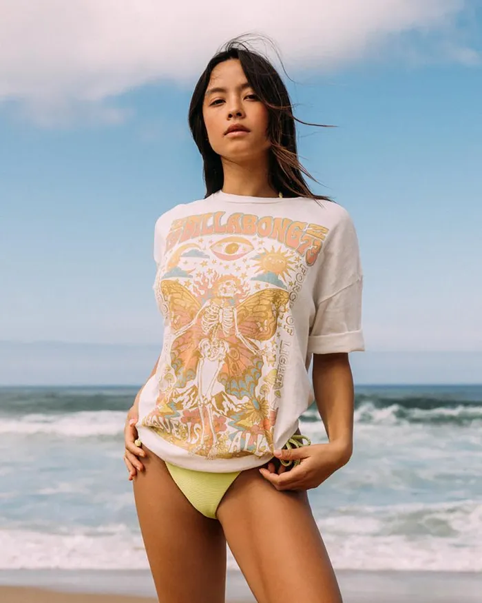 Billabong Graphic Tees and Tanks Love Is All TShirt Salt Crystal 8211 Women