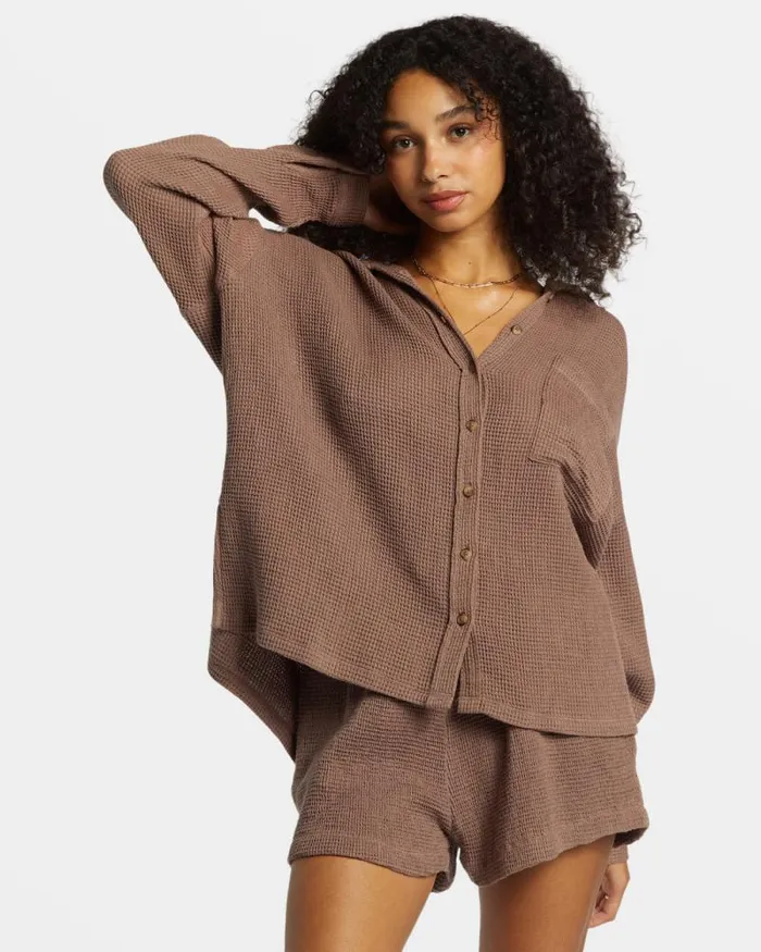 Billabong Matching Sets Odyssey Long Sleeve Shacket Kona 8211 Women Billabong Matching Sets Odyssey Long Sleeve Shacket Kona 8211 Women