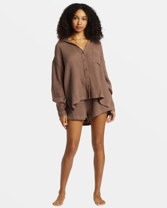 Billabong Matching Sets Odyssey Long Sleeve Shacket Kona 8211 Women Billabong Matching Sets Odyssey Long Sleeve Shacket Kona 8211 Women
