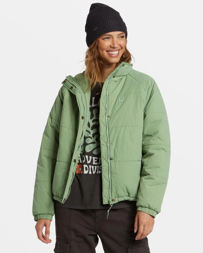 Billabong Sweatshirts and Fleece High Route Puffer Jacket Salty Sage 8211 Women