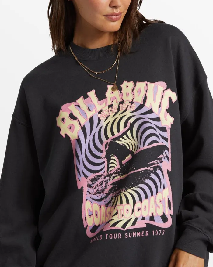 Billabong Sweatshirts and Fleece Ride In Oversized Crewneck Sweatshirt Black Sands 8211 Women Billabong Sweatshirts and Fleece Ride In Oversized Crewneck Sweatshirt Black Sands 8211 Women