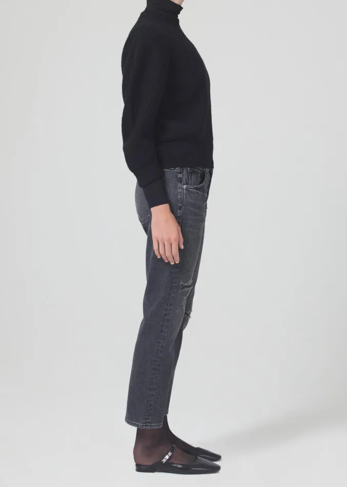 Citizens Of Humanity Emerson Mid Rise Relaxed 27034 In Black Pepper Women Jeans