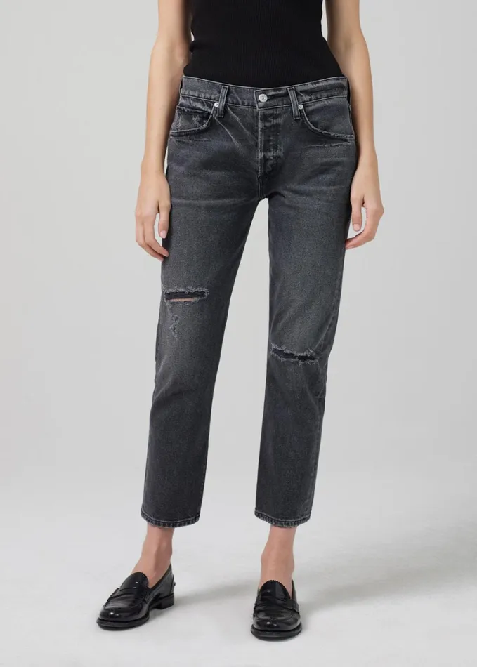 Citizens Of Humanity Emerson Mid Rise Relaxed 27034 In Black Pepper Women Jeans