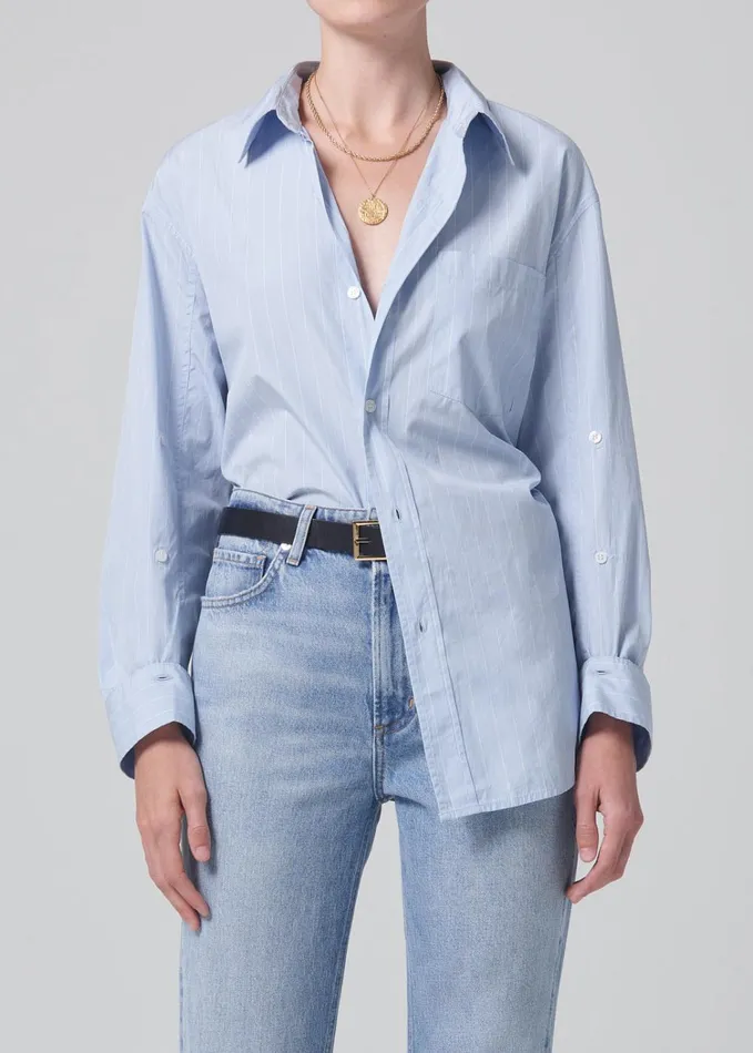 Citizens Of Humanity Kayla Shirt In Skyway Stripe Women Tops