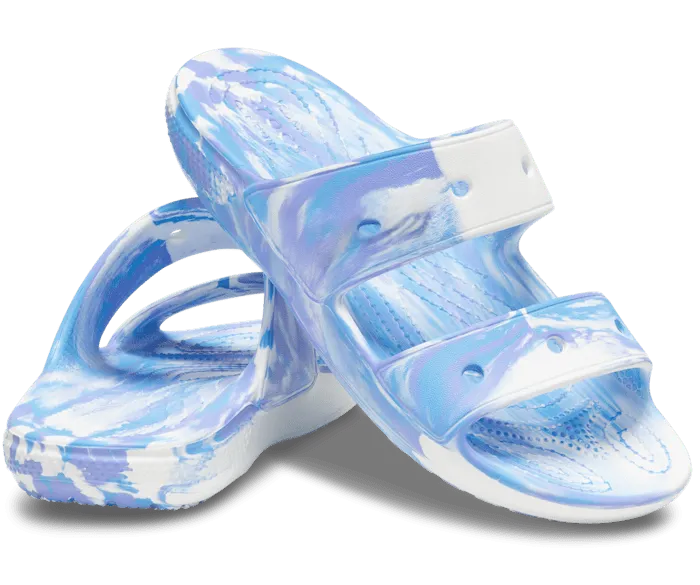 Classic Marbled Sandal White Oxygen Women Crocs Slides
