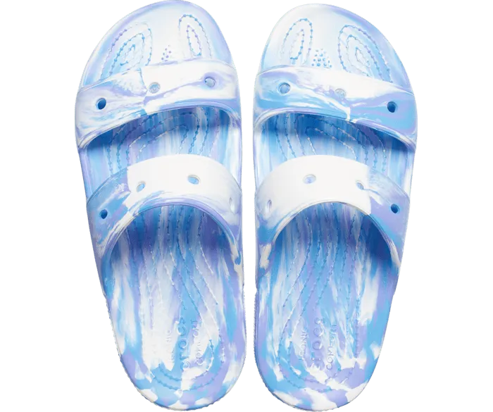 Classic Marbled Sandal White Oxygen Women Crocs Slides