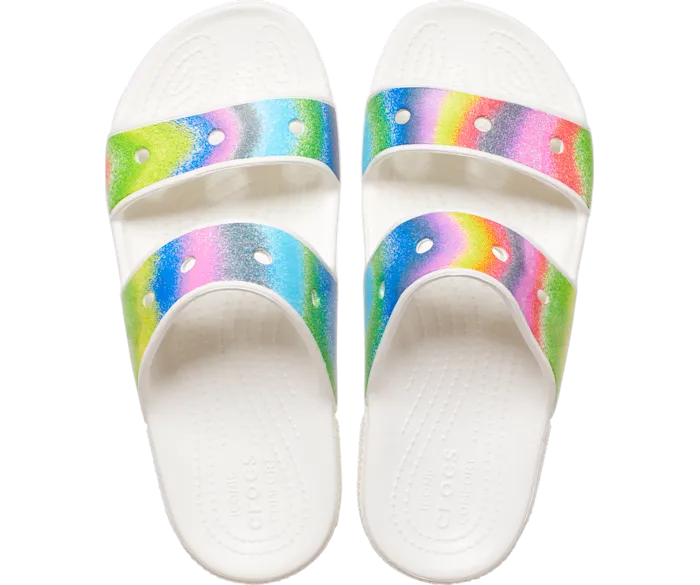 Classic Spray Dye Sandal White Multi Women Crocs Sandals
