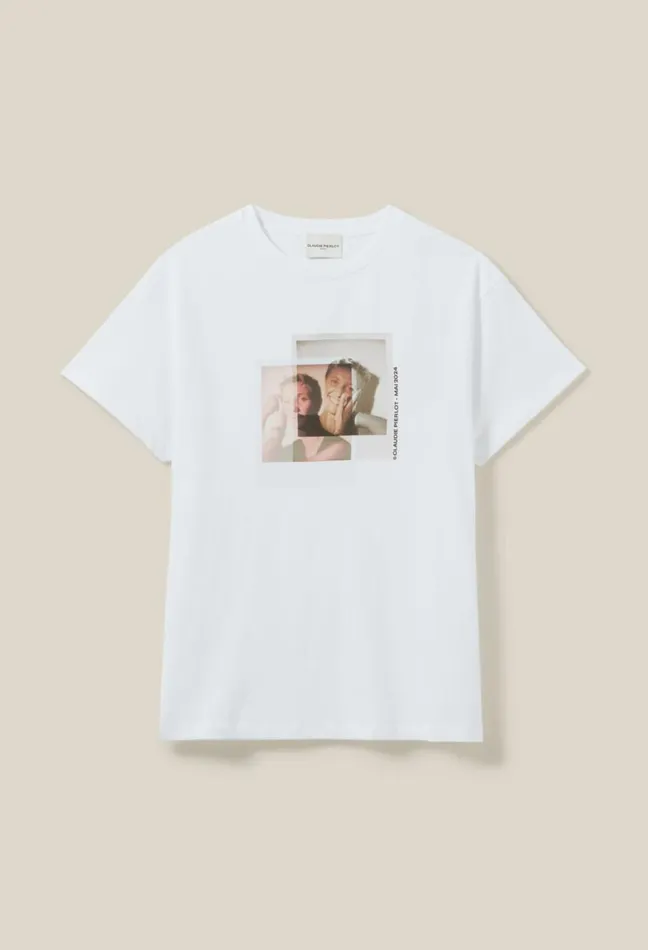 Claudie Pierlot 29 Me039s Of The Month TShirt 8211 052924 Ecru Women TShirts Claudie Pierlot 29 Me039s Of The Month TShirt 8211 052924 Ecru Women TShirts