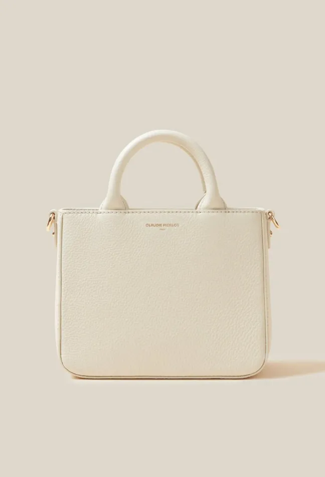 Claudie Pierlot Anouck Grained Leather Chain Bag Oats Women Crossbody Bags Claudie Pierlot Anouck Grained Leather Chain Bag Oats Women Crossbody Bags