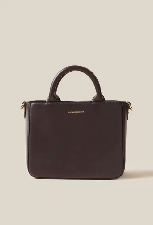 Claudie Pierlot Anouck Smooth Leather Chain Bag Brown Women Crossbody Bags Claudie Pierlot Anouck Smooth Leather Chain Bag Brown Women Crossbody Bags