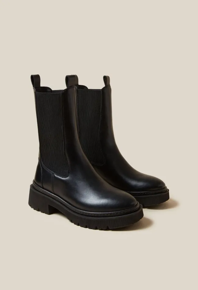 Claudie Pierlot Black Leather Chelsea Boots Women Ankle Boots Claudie Pierlot Black Leather Chelsea Boots Women Ankle Boots