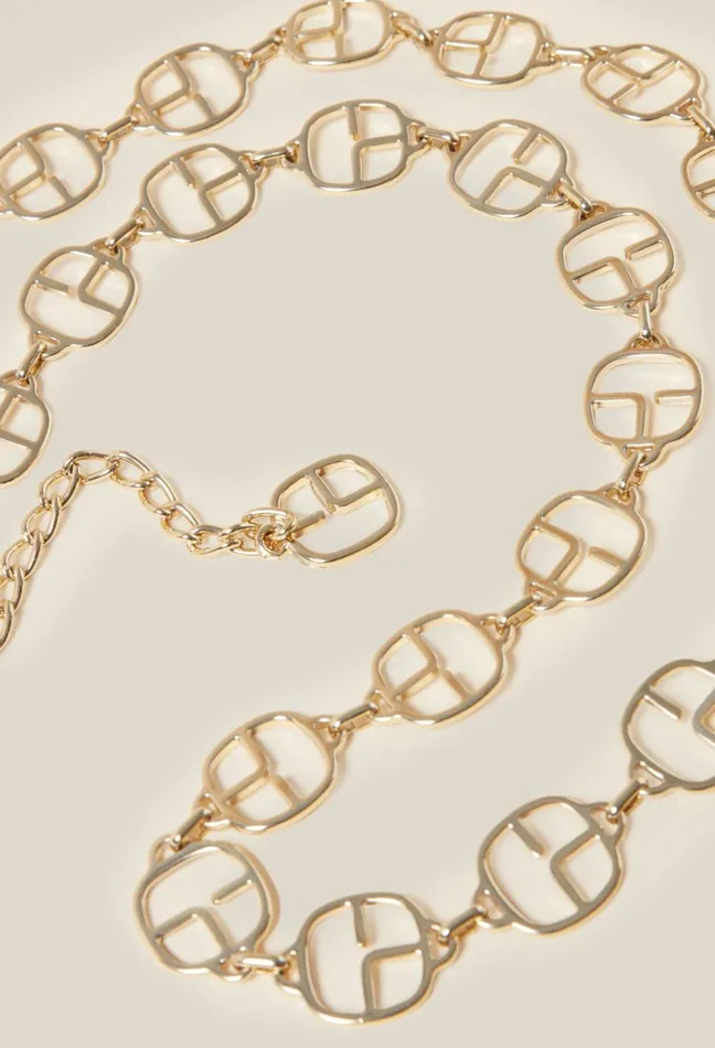 Claudie Pierlot Chain Monogram Belt Gold Women Belts