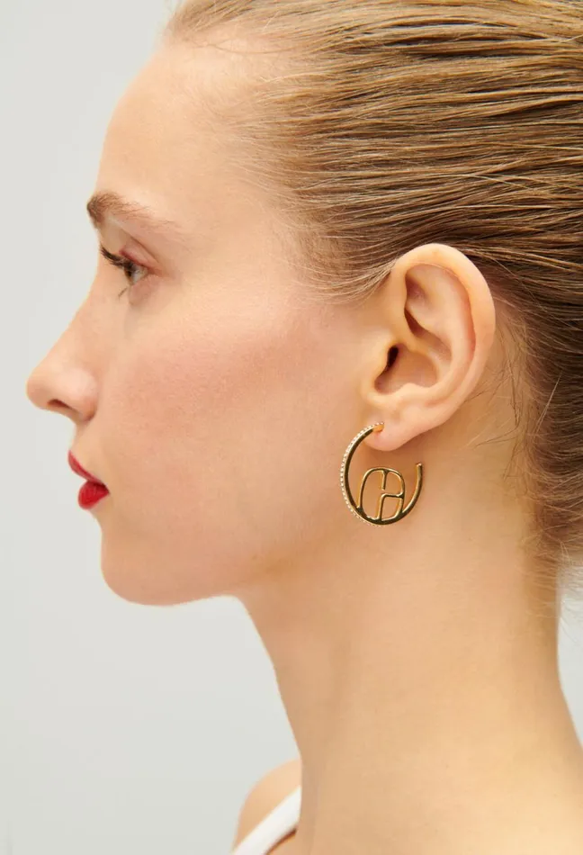 Claudie Pierlot Golden Cp Single Hoop Earring Women Jewellery And Scrunchies