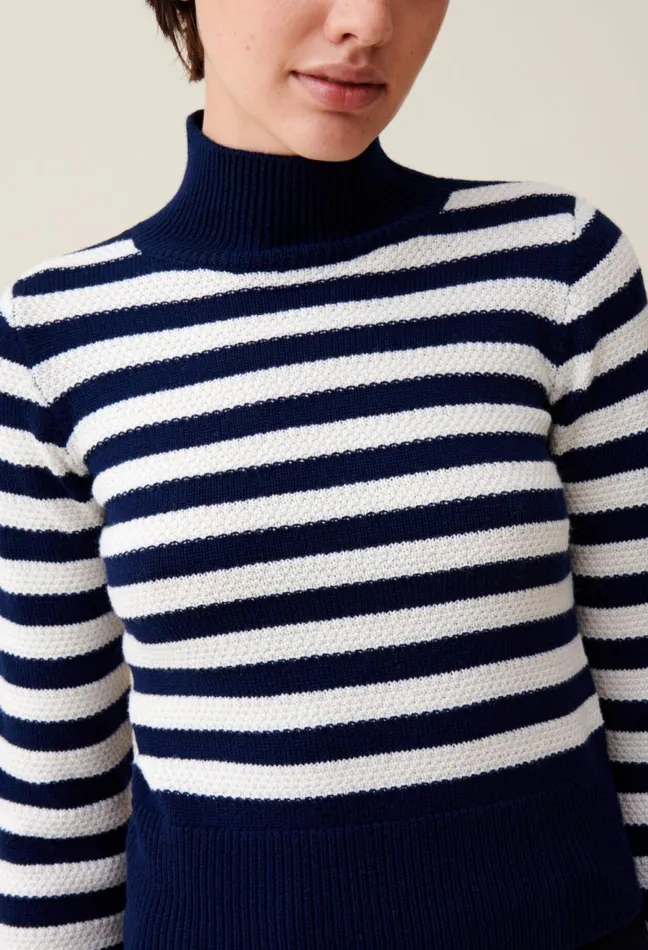 Claudie Pierlot HighNeck Striped Jumper Dualcolor Women Knitwear And Cardigans Claudie Pierlot HighNeck Striped Jumper Dualcolor Women Knitwear And Cardigans