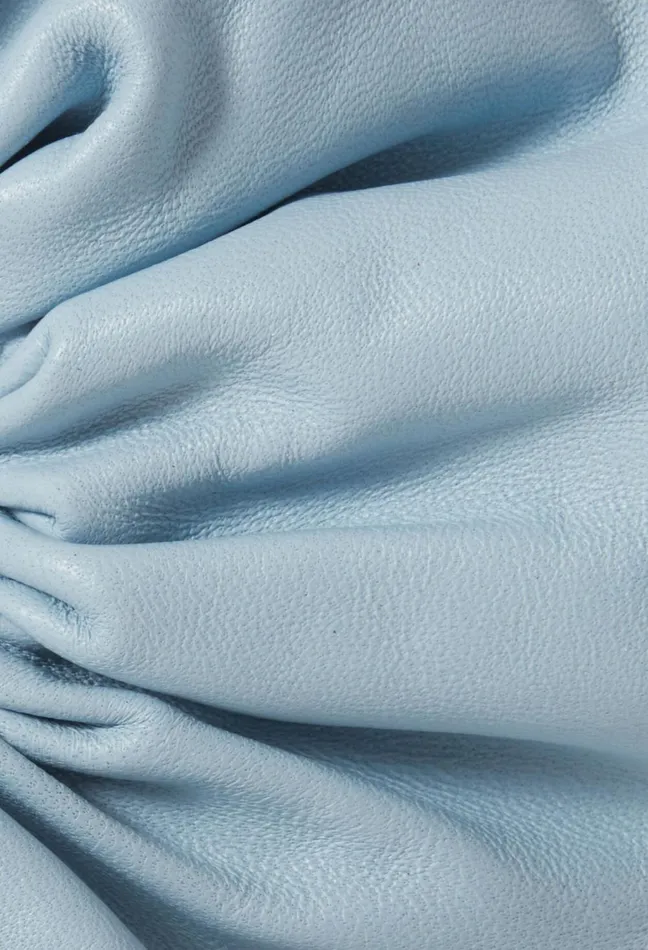 Claudie Pierlot Leather Scrunchie With Topstitching Sky Blue Women Jewellery And Scrunchies Claudie Pierlot Leather Scrunchie With Topstitching Sky Blue Women Jewellery And Scrunchies