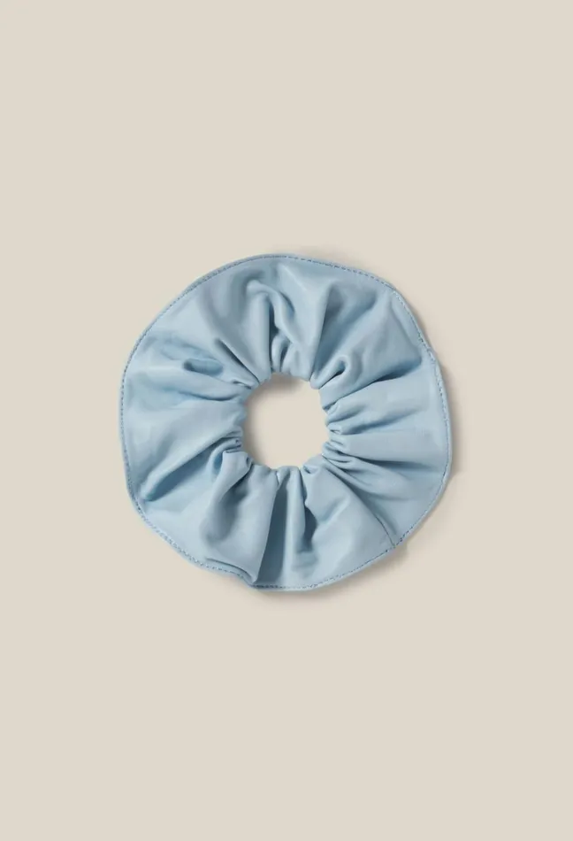 Claudie Pierlot Leather Scrunchie With Topstitching Sky Blue Women Jewellery And Scrunchies Claudie Pierlot Leather Scrunchie With Topstitching Sky Blue Women Jewellery And Scrunchies