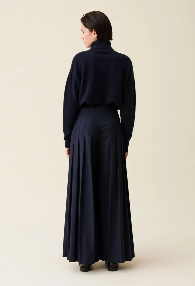 Claudie Pierlot Navy Blue LooseFit Creased Trousers Women Jeans And Trousers Claudie Pierlot Navy Blue LooseFit Creased Trousers Women Jeans And Trousers