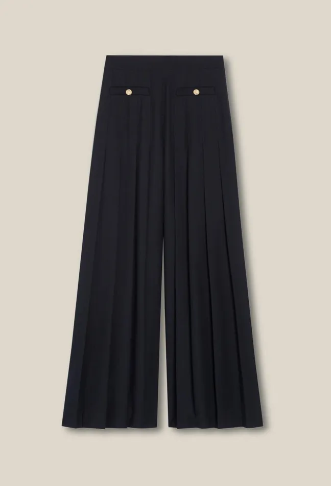 Claudie Pierlot Navy Blue LooseFit Creased Trousers Women Jeans And Trousers Claudie Pierlot Navy Blue LooseFit Creased Trousers Women Jeans And Trousers