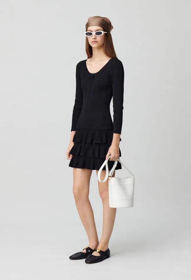 Claudie Pierlot Short FineKnit Dress Black Women Dresses