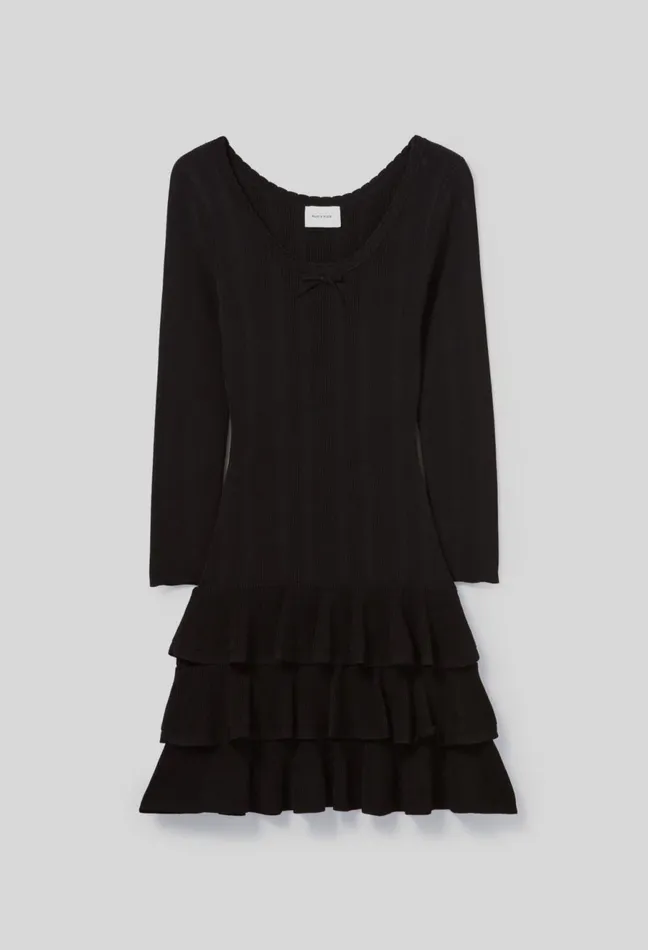 Claudie Pierlot Short FineKnit Dress Black Women Dresses Claudie Pierlot Short FineKnit Dress Black Women Dresses