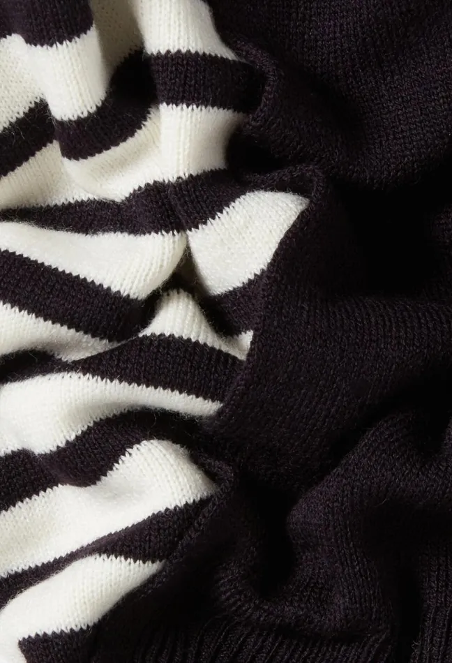 Claudie Pierlot Short Striped Jumper With Plain Flap Dualcolor Women Knitwear And Cardigans Claudie Pierlot Short Striped Jumper With Plain Flap Dualcolor Women Knitwear And Cardigans