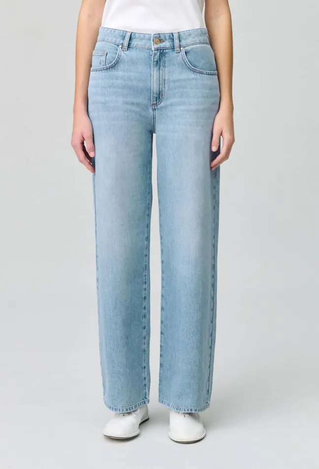 Claudie Pierlot Straight Leg Denim Jeans Denim Mid Blue Women Jeans And Trousers