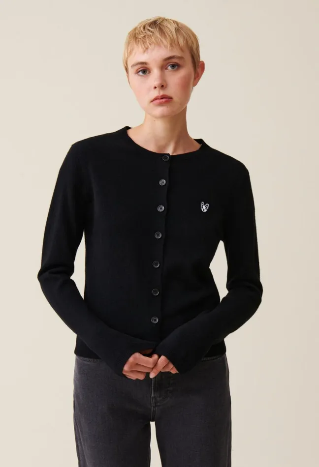 Claudie Pierlot Toto Jean Wool Cardigan Black Women Knitwear And Cardigans Claudie Pierlot Toto Jean Wool Cardigan Black Women Knitwear And Cardigans