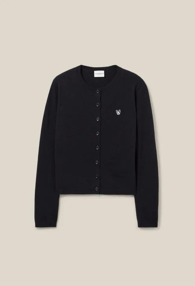 Claudie Pierlot Toto Jean Wool Cardigan Black Women Knitwear And Cardigans Claudie Pierlot Toto Jean Wool Cardigan Black Women Knitwear And Cardigans