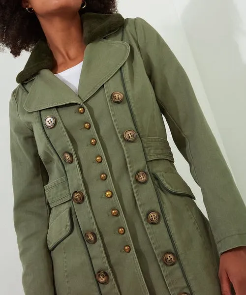 Coats and Jackets Joebrowns Apparel Estelle Military Coat Green Coats and Jackets Joebrowns Apparel Estelle Military Coat Green