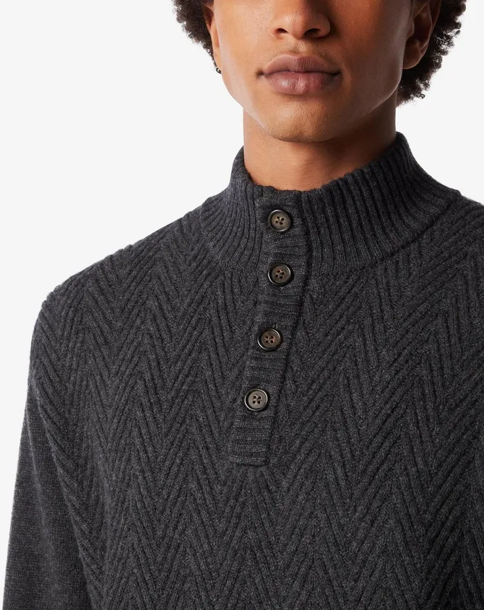 Corneliani Knitwear Grey Wool And Cashmere Turtleneck With Diagonal Stitch 8211 Men
